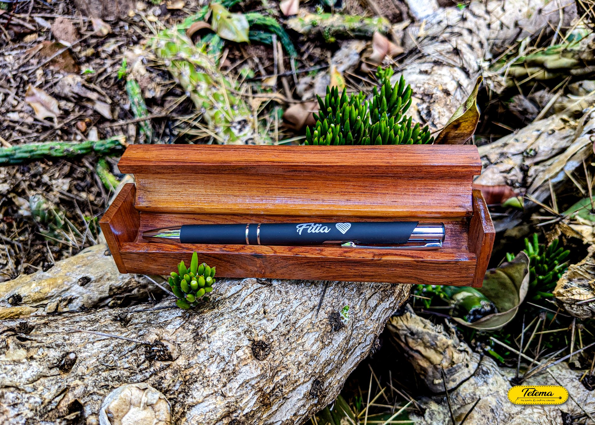 Étui stylo en palissandre - Stylo inclus