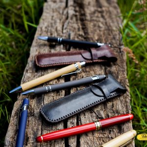 Étuis en cuir pour stylos, personnalisable