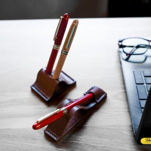 Porte-stylos en cuir véritable