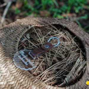 Porte-clés en acrylique et vrai cuir personnalisables