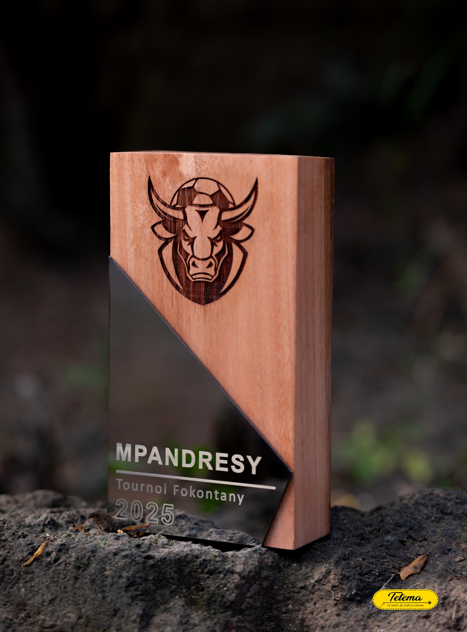 Trophée Signature Bois massif & Acier