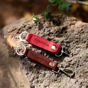 Porte clé en cuir véritable personnalisable